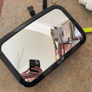 Black Car Mirror with Adjustable Strap